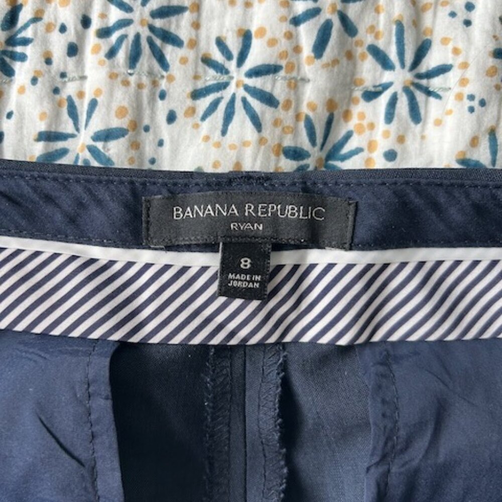 Banana Republic Ryan Fit Blue Straight Leg Trouser Pant Size 8 - Picture 2 of 8